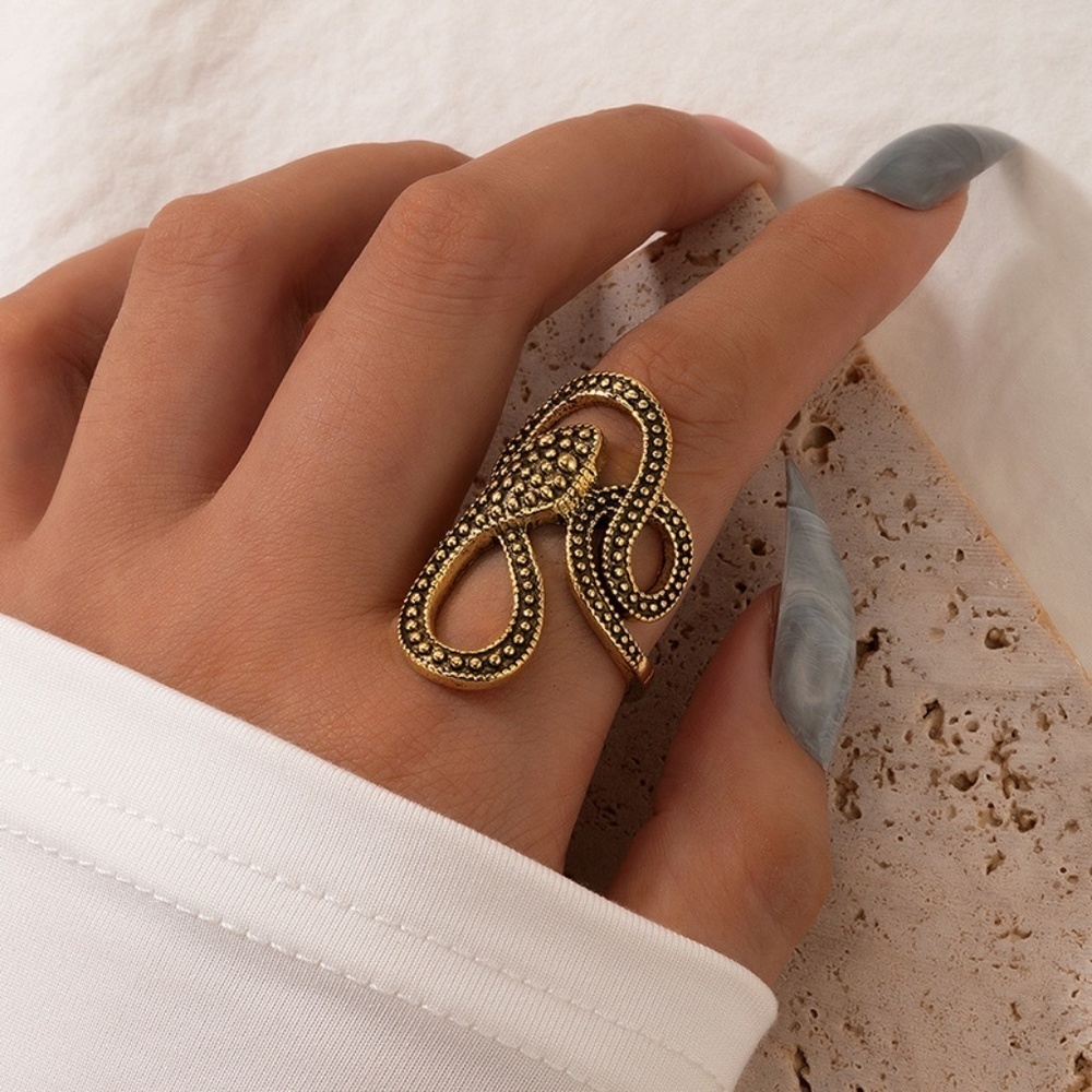 *ABARRANE* Gold Vintage Irregular Fashion Snake Ring